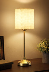EZVALO cordless table lamp with brass base for warm ambient lighting.