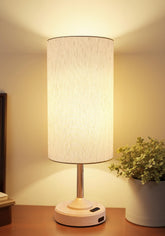 EZVALO cordless table lamp with wood-grain base for warm ambient light