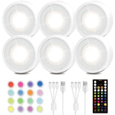 EZVALO LED puck lights front view for versatile under-cabinet lighting.