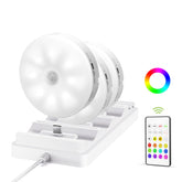 EZVALO under-cabinet lighting with charging station brightens countertops and keeps devices charged.
