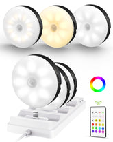 EZVALO under-cabinet puck light with remote for flexible, colorful kitchen accents.