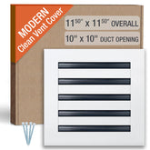 FA-STAR vent cover front view showcases a seamless white aluminum design for a clean modern look.
