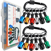 FACAINCXS 12Pcs Bit Holders with 1/4 inch hex shank for quick organization.