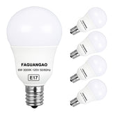 FAGUANGAO E17 LED globe bulb in 3000K warm white for ceiling fans provides 600 lumens.