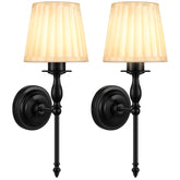 FAINSLIGO 2 pack battery wall sconces mounted for cordless setup.