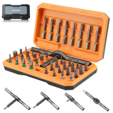Faireach 42-in-1 magnetic screwdriver set with ratchet handle for quick tightening.