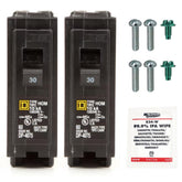 FalconSupply HOM130 30A two-pack ready for installation in a Homeline panel