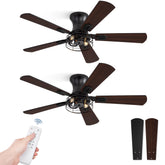 Fanbulous 42-inch farmhouse ceiling fan with cage in black for rustic spaces