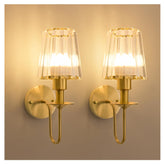 FANIZOL battery-operated wall sconce duo with crystal accents for versatile home decor
