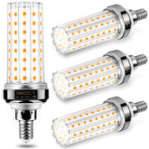 FanNicoo E12 LED corn pack-4 ready to replace high-wattage fixtures for energy-saving lighting.