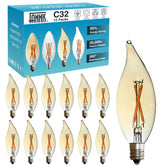 FANNIS 12-pack vintage Edison bulb with amber glass for warm mood lighting