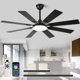 Fanyamei 52in fan front view with remote and lights for living room comfort