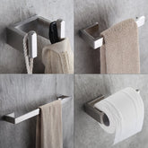 Fapully wall mounted towel bars in brushed nickel for a clean look.