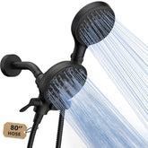 FASDUNT dual shower head combo with rain and handheld modes for customizable showers.