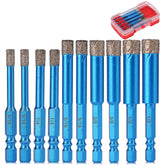 FASTVENIENT diamond drill bits set package showing 10-piece kit for tile and glass drilling