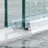 FCSOTSPS sliding door bottom seal on glass, creates a reliable water barrier for frameless showers.