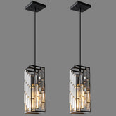 FDPBY black pendant light with crystal chandelier for kitchen and dining spaces