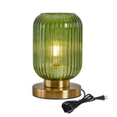 Feasey glass table lamp with green globe for ambient bedside lighting