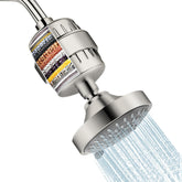 FEELSO shower head and filter combo in nickel brushed finish for a cleaner, gentler shower.