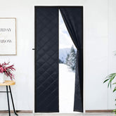 FEGO thermal door curtain showing 36x80 frame fit for energy efficiency
