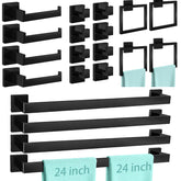 FEILERN 24-inch towel bar in matte black offers ample drying space.