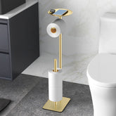 FEILERN floor toilet paper holder with four-roll capacity for convenient storage.