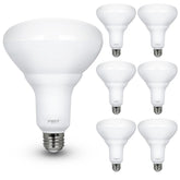 Feit Electric BR40DM closeup showing energy-efficient LED technology for brighter rooms.