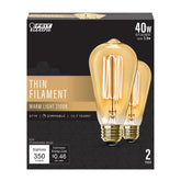 Feit Electric ST19 amber glass filament for vintage ambience in lamps.