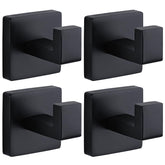 Fenas towel hooks matte black wall-mounted square design for bathroom organization.