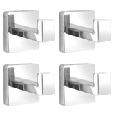 Fenas polished chrome square towel hooks on wall mount for organized towels.