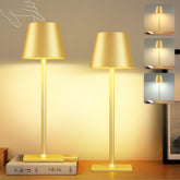 FenFud gold cordless table lamp pack 2 front view for versatile indoor lighting