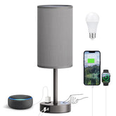Fenmzee grey nightstand lamp with base touch control for quick bedside lighting.