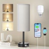 Fenmzee grey touch bedside lamp base shown for easy on/off at night