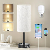 Fenmzee light beige table lamp with 3-way dimming for versatile bedside lighting.