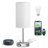 Fenmzee touch bedside lamp emits a soft night light for late-night reading.