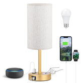 Fenmzee touch table lamp cream base with gold finish for contemporary rooms.
