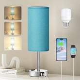 Fenmzee turquoise nightstand lamp base with sturdy metal construction for durable bedside lighting.