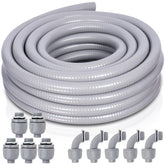 Feotech liquid-tight conduit 25 ft length provides rugged outdoor protection for wiring.