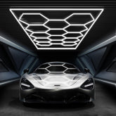 FERUERW hexagon garage light assembly for easy ceiling mounting and clean look