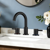 FGKQ black faucet with 8-inch spread for a modern sink