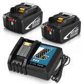 Fhybat 2 pack 6.0Ah BL1860B battery pair powering Makita tools with extended runtime