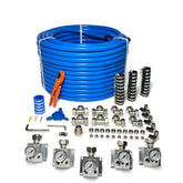 Fideursus 5-way aluminum manifold with pressure gauge showing shop air distribution capability