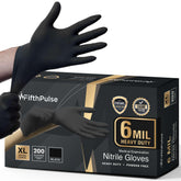 FifthPulse 6 Mil Black Nitrile Gloves XL offer heavy-duty protection.