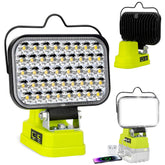 Fiihio cordless LED work light shows Ryobi 18V compatibility for garage use