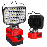 Fiihio portable LED work light showing Craftsman 20V battery compatibility for on-site power