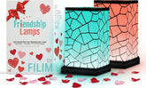 Filimin Friendship Lamp Classic set 2 glows warmly to symbolize distant connection.