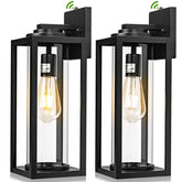 FILIYANO Dusk-to-Dawn outdoor wall light pair at the front door for energy-efficient evenings.
