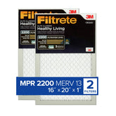 Filtrete Elite 2200 MPR allergen filter pack two captures airborne irritants.