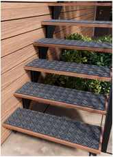FINEHOUS outdoor stair treads on steps with diamond grey texture for slip resistance