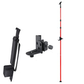 Firecore telescoping laser pole extended to 13 feet for precise height alignment.